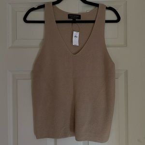 Brand New! Banana Republic Tan Knit V-Neck Sweater Vest